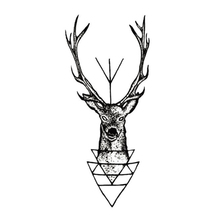 Tatuaje de cabeza de alce y ciervo de 10,5x6cm, bocina, astas, transferencia de agua, tatuaje falso, flash resistente al agua, pegatina temporal de tatuaje 2024 - compra barato