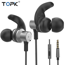 TOPK F04 Bass Stereo Sport Earbuds Earphones Wired Control With Built-in Microphone for iPhone Samsung Xiaomi Huawei 2024 - buy cheap