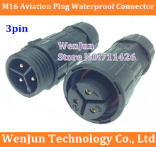Enchufe de aviación M16 3pin 3P de alta calidad, Conector de cable hembra + macho de 3 núcleos, tipo de soldadura, resistente al agua 2024 - compra barato
