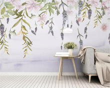 beibehang 3D photo custom mural wallpaper Nordic simple small fresh green leaves floral watercolor style background wall 2024 - buy cheap