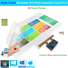 Xintai Touch-Película de papel de aluminio multitáctil, pantalla táctil de 55 pulgadas, relación 16:9, 20 puntos táctiles, interactivo 2024 - compra barato