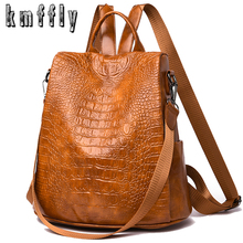Alligator PU Leather Women Backpack Anti-Theft Casual School Backpack For Teenager Girls Large Capacity Multifunction Backpack 2024 - buy cheap