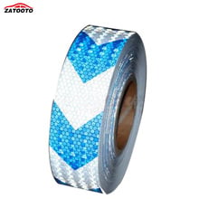 ZATOOTO  2"*164' Blue White Arrow Reflective Safety Warning Conspicuity Tape Film Sticker Lattice Truck Self Adhesive Tape 2024 - buy cheap