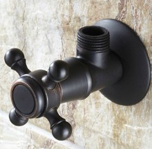 1Pcs Black Oil Rubbed Brass Bathroom Faucet Angle Stop Valve 1/2" Male Bathroom Accessory lav002 2024 - buy cheap