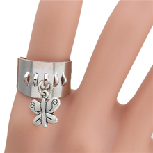 1 шт. милое женское кольцо с бабочкой серебряного цвета Открытые Кольца для женщин ювелирные изделия подарки E1884 2024 - купить недорого