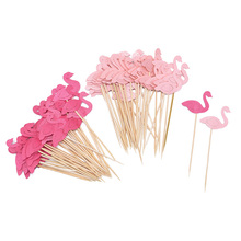 20/30/50/60pc Rose Pink Flamingo Cake Toppers Cake Picks Cupcake Decoration For Summer Hawaii Birthday Wedding Party Baby Shower 2024 - buy cheap