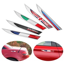 1 Pair Car Side Fender Stickers Italy England France Russia Flag Motorcycle Metal Emblem Badge Decals Car-styling Car Sticker 2024 - buy cheap