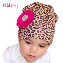 Sombrero de leopardo para bebé, niño y niña gorro para, accesorios de fotografía, flor de Perla Rosa, gorros elásticos, accesorios para niños, traje para 6-24 meses 2024 - compra barato
