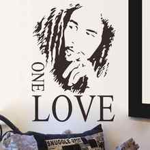 Marley one love adesivo de parede de vinil, mural de música reggae separável, pôster de música para amantes de casa, design de arte, decoração 2yy2 2024 - compre barato