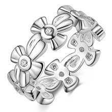 beautiful flower decent  Silver plated ring, silver fashion jewelry ring For Women&Men , /HGOCKIXY KKMNQWEN 2024 - buy cheap