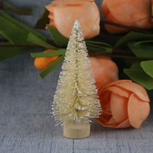 Sisal Fiber Mini Christmas Tree 4 Colors Snow Frost Small Pine Tree DIY Craft Desktop Decoration Christmas Ornaments 2024 - buy cheap