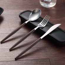 10set/lot Wooden handle 304 Stainless Steel Flatware Cutlery Set With box Silver Dinnerware Tableware Fork Knife Spoon 2024 - buy cheap