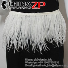 Gold Manufacturer CHINAZP Factory 10yards/lot Top Quality Bleached White Ostrich Feather Fringe Trimming 2024 - buy cheap