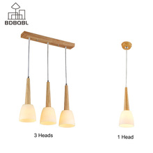 BDBQBL 1/3 Heads Wood Pendant Lamp Modern E27 Holder Pendant Lights LED Home Light Fixtures for Bedroom Dining Room Hanglamp 2024 - buy cheap