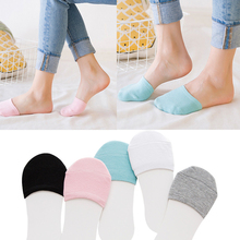 6Pcs=3Pair Summer Invisible Socks Slippers Non Slip Toe Cover Shoe Liner Socks for Women Wear High Heels Half Foot Cotton Socks 2024 - compre barato
