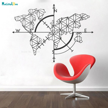 Mapa do mundo adesivo de parede direção geográfica casa decoração para sala estar loja removível arte decalques presente de aquecimento yt1097 2024 - compre barato