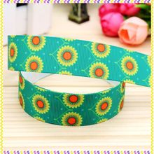 New 7/8'' Free shipping flowers printed grosgrain ribbon hair bow headwear party decoration wholesale OEM 22mm H4123 2024 - buy cheap