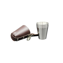 4pcs/set 70ml Mini Stainless Steel Wine Drinking Shot Glasses With Leather Cover Bag Barware Cup Portable Outdoor Travel Cup 2024 - buy cheap