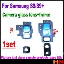 1 Juego de lentes de cristal para cámara trasera, círculo + marco para Samsung Galaxy S9 G9600 S9 + G9650 G965F plus, lente de cámara con adhesivo 2024 - compra barato