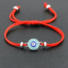 Pulsera de cuerda trenzada para hombre y mujer, brazalete de cuerda trenzada con diseño de mal de ojo azul de la suerte, color negro y rojo, regalo de amor para parejas 2024 - compra barato