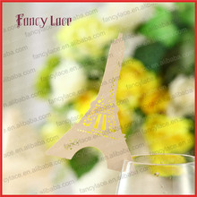 60PCS High Quality Party Novelty Eiffel Tower Shaped Decoration Seat Place Cards, Laser Cut Wine Glass Card Party Decorations 2024 - buy cheap