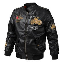Men Motorcycle Leather Pilot Jacket Men's PU Leather Embroidery Jackets Mens Leather Casual Baseball Coats Jaqueta Masculina 5XL 2024 - compre barato
