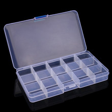 Caja de almacenamiento ajustable de 15 ranuras para joyería, estuche artesanía, organizador, caja de almacenamiento de cuentas, caja de plástico 2024 - compra barato