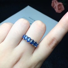 Natural real blue sapphire ring  925 sterling silver Fine handworked jewelry Finger rings 2024 - buy cheap