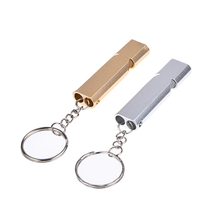 5.6 x 1 cm Emergency Survival Whistle Keychain Aerial Aluminum Alloy Camping Hiking Accessory Tool Double-frequency Gold/Sliver 2024 - buy cheap