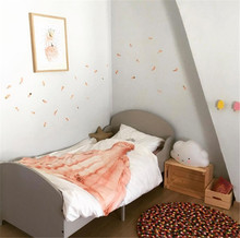 Ins nordic estilo escandinavo pena adesivo de parede para crianças quarto decorações pvc adesivos parede mural berçário decoração 2024 - compre barato