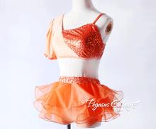 Jazz Modern Dance Costume For Kids Adult one sleeve Cool Contemporary Dress orange coppelia costume 2024 - buy cheap