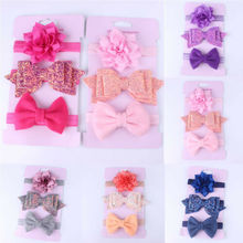 New 3Pcs  Infant Baby Girls Bow Headband Newborn Elastic Hairband Hair Accessories 2024 - buy cheap