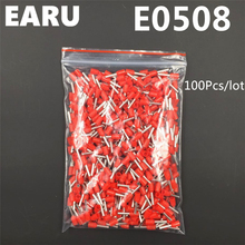 100Pcs E0508 Tube Insulating Insulated Terminal 0.5MM2 22AWG Cable Wire Connector Insulating Crimp E Black Yellow Blue Red Green 2024 - buy cheap