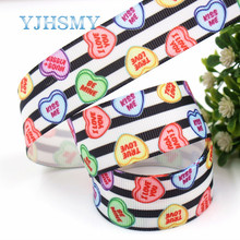 YJHSMY G-18728-668,10 yards,25 mm Love Printed grosgrain ribbon,DIY handmade,Wedding decoration materials,Valentine's Day 2024 - buy cheap