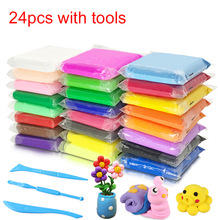 24pcs/lot Polymer Clay Slime Fluffy Light Soft colored Playdough Modelling Clay Eco-friendly Antistress Fun Kids Plasticine Toys 2024 - buy cheap