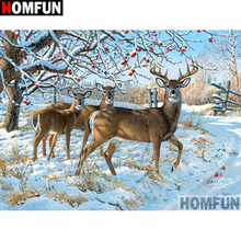 HOMFUN Full Square/Round Drill 5D DIY Diamond Painting "Snow deer" Embroidery Cross Stitch 3D Home Decor Gift A09513 2024 - buy cheap