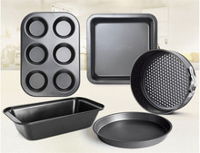 Classic Black 5 Pcs Bakeware Set Cake Mold Tool For Baking Stainless Steel Pizza Pans In The Microwave Bread Moulds 2024 - buy cheap