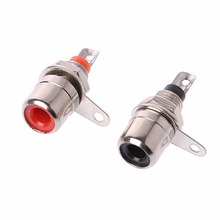 10Pcs Gold Plated RCA Phono Chassis Panel Mount Female Socket Adapter Red+Black 2024 - buy cheap