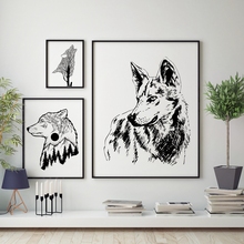 Картины на стену с изображением диких животных, Картина на холсте с изображением волка ручной работы, винтажный Декор для дома, гостиной 2024 - купить недорого