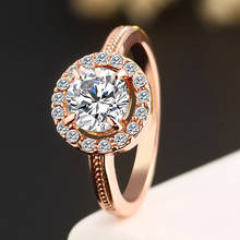 Bluelans Women's Classic but Shinny  Zircon Ring for Wedding 2024 - buy cheap