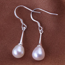 Natural Real Pearl Earrings Freshwater Pearl  925 Silver Long Dangle Earrings Jewelry For Women 2018 2024 - buy cheap
