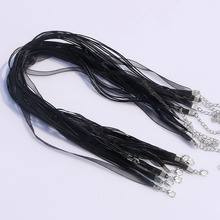 Wholesale 100pcs 18Inch Adjustable Black Organza Ribbon Necklace Cord with Lobster Clasp For Charm DIY Jewelry Making 2024 - buy cheap