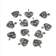 10pcs/lot Retro Anique Silver Hollow Heart Charms Beads Connectors For Necklace Bracelet DIY Pendant Jewelry Making Accessories 2024 - buy cheap