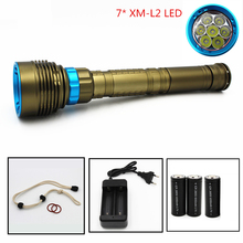 Waterproof LED Diving flashlight 7 x CREE XML-T6 XM-L2 8400LM 3 Modes 70W Underwater 100M Torch Supply 18650 26650 Charger 2024 - buy cheap