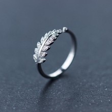 Jisensp-anillos de cristal elegantes para boda, anillo de compromiso de hoja de circón, bisutería para mujer, joyería de fiesta 2024 - compra barato