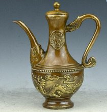 SCY  426+++A brass copper antique teapot pot dragon  flagon eight copper kettle "Home Furnishing crafts 2024 - buy cheap