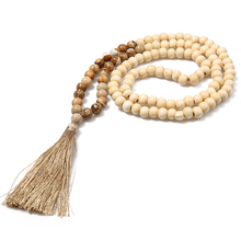 2020 Trendy Bohemia Long Tassel Necklace Statement Natural Stone  Handmade Wooden Beads Necklaces & Pendants For Women Men Gift 2024 - buy cheap
