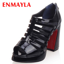 ENMAYLA New Women Summer Shoes Gladiator Sandals High Heels Sexy Rome Shoes Platform Sandals Open Toe Ankle Boots Size 34-40 2024 - buy cheap