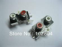 Conector con perno AV 2 colores RCA hembra, Conector de Audio y vídeo AV, AV2-9, 10 Uds. Por lote 2024 - compra barato