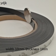 10 Meter Anisotropic Rubber Magnet 10*1 mm self Adhesive Flexible Magnetic Strip  Tape width 10mm thickness 1mm  10mm x 1mm 2024 - buy cheap